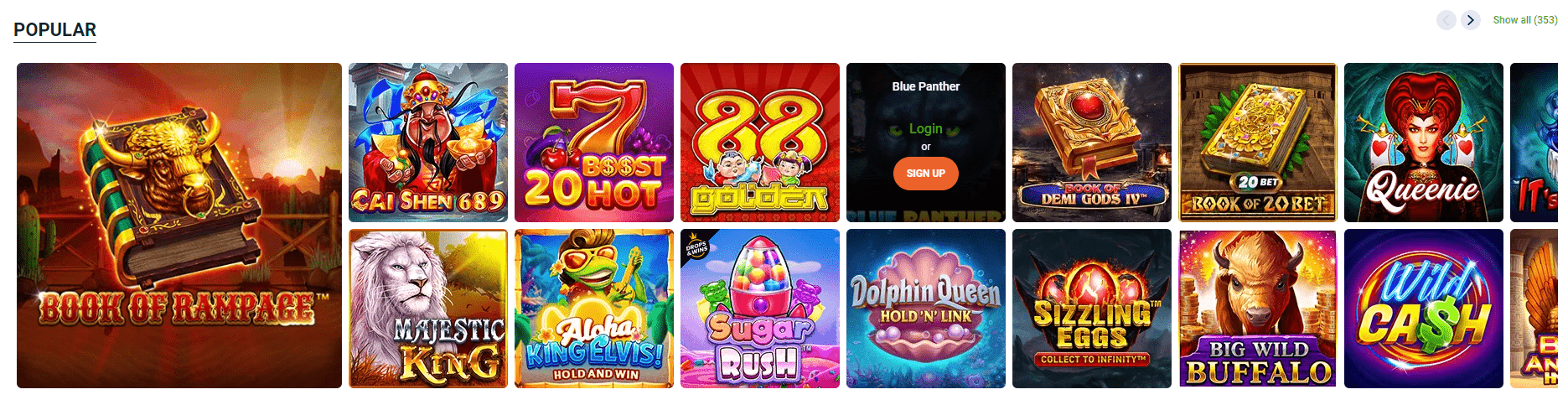 20Bet Casino Online games
